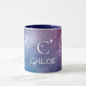 Mug SIGNE Zodiaque CANCER Purple Nom bleu Monogramme (Centre)