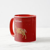 Mug SIGNE Zodiaque chinois de chèvre Horoscope doré (Devant gauche)