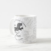 Mug SIGNE Zodiaque Personnalisé Blanc Noir Leo (Devant gauche)