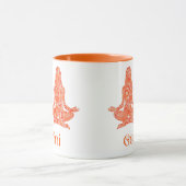 Mug Signe zodiaque pour Gemini dans une fissure orange (Centre)