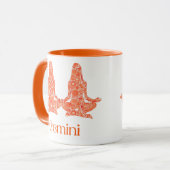 Mug Signe zodiaque pour Gemini dans une fissure orange (Devant gauche)
