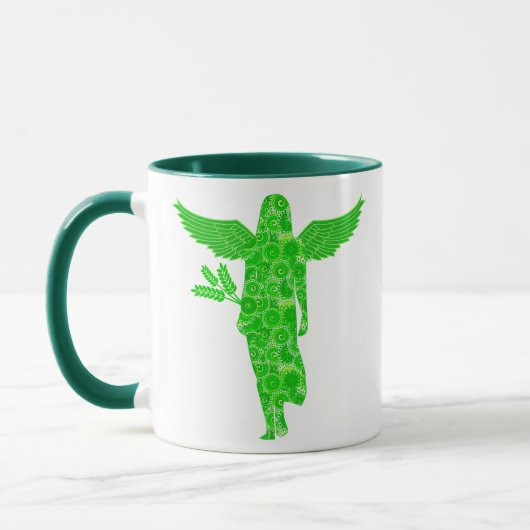 Mug Signe zodiaque pour la virgo dans les tons verts (Gauche)