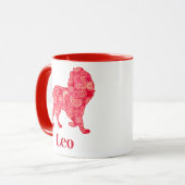 Mug Signe zodiaque pour Leo dans un Motif rouge fracta (Devant gauche)