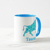 Mug Signe zodiaque pour Taurus dans les nuances de ble (Devant droit)