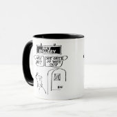 Mug Signes de galerie d'art. "Sortez", & "Pas sortez" (Devant gauche)