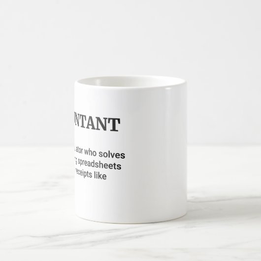 Mug Signification comptable amusante - Parfait humour (Centre)