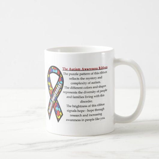 Mug Signification de ruban d'autisme (Droite)