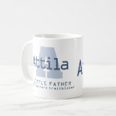 Mug Signification du nom Attila monogramme A bleu (Devant gauche)