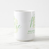 Mug Signification du nom de la brique et texte vert mo (Centre)