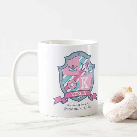 Mug signification du nom de la princesse Keelin rose a (Avec donut)