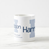 Mug Signification du nom Harrison monogramme H bleu (Centre)