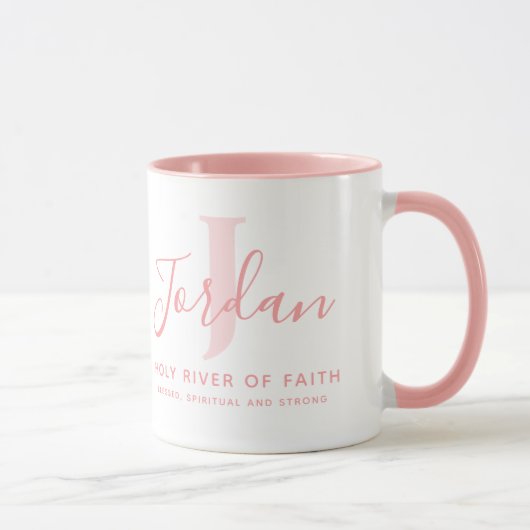 Mug Signification du nom Jordan et monogramme en texte (Droite)