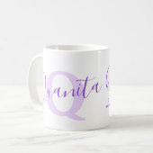 Mug Signification du nom Quanita monogramme Z violet (Devant gauche)