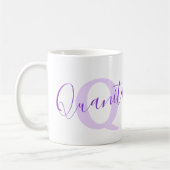 Mug Signification du nom Quanita monogramme Z violet (Gauche)