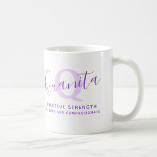 Mug Signification du nom Quanita monogramme Z violet