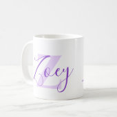 Mug Signification du nom Zoey monogramme Z violet (Devant gauche)