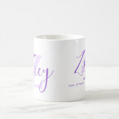 Mug Signification du nom Zoey monogramme Z violet (Centre)