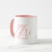 Mug Signification du nom Zuri et monogramme en texte r (Devant gauche)
