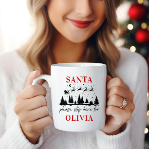 Mug S'il vous plaît arrêtez-vous ici pour Noël traditi