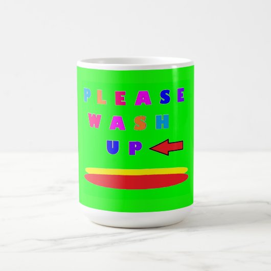 Mug S'il vous plaît laver la chaux design vert avec de (Centre)