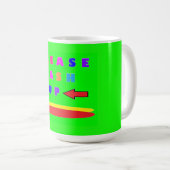 Mug S'il vous plaît laver la chaux design vert avec de (Devant droit)