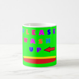 Mug S'il vous plaît laver la chaux design vert avec de