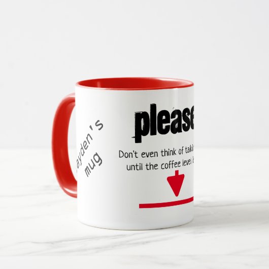 Mug S'il vous plaît ne pensez pas parler ... plaisir p (Devant gauche)