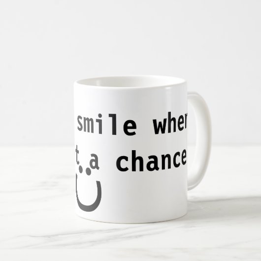 Mug S'il vous plaît, souriez quand vous obtenez un dev (Devant droit)