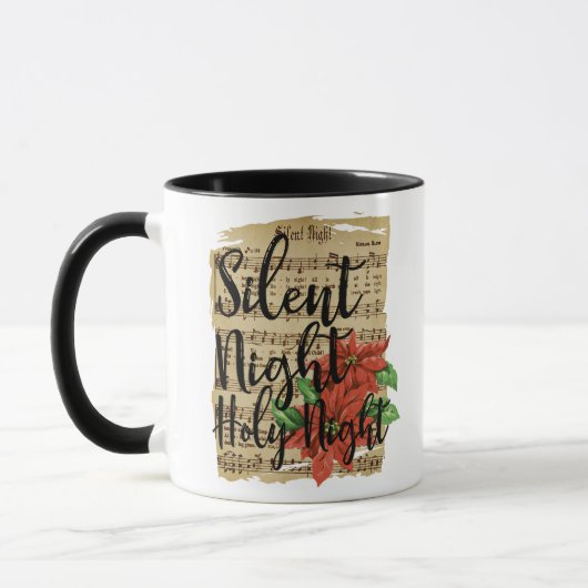 Mug Silence Nuit Saint Nuit Feuille Musique Image (Gauche)