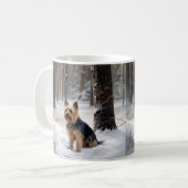 Mug Silencieux Terrier Laisser Il Neige Noël (Devant gauche)