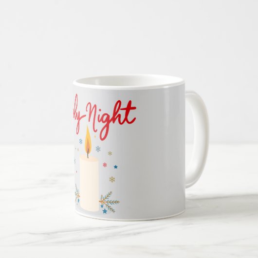 Mug Silent night, glowing bright. (Devant droit)