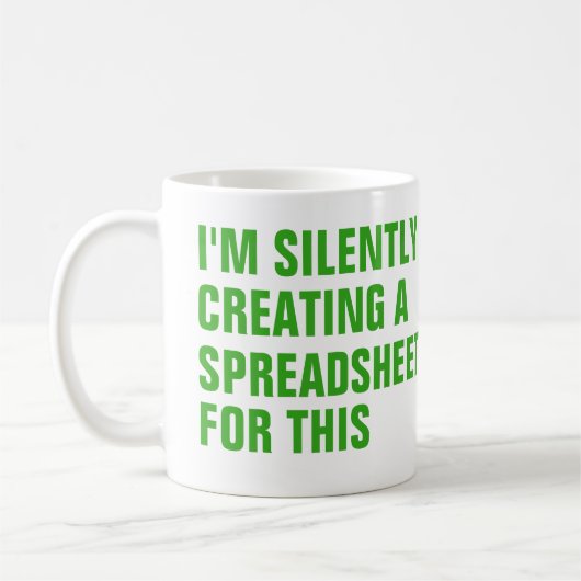 Mug Silently creating a Spreadsheet for this (Gauche)