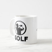 Mug Silhouette à aile de golf noir et blanc (Devant gauche)