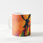 Mug Silhouette Abstraite du guerrier de Samurai (Devant gauche)