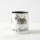 Mug Silhouette amusante de Terrier Écossais (Centre)