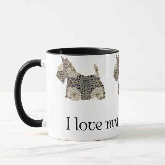 Mug Silhouette amusante de Terrier Écossais (Gauche)