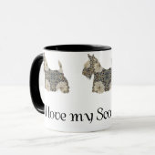 Mug Silhouette amusante de Terrier Écossais (Devant gauche)