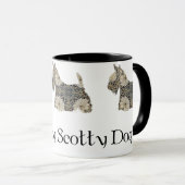 Mug Silhouette amusante de Terrier Écossais (Devant droit)