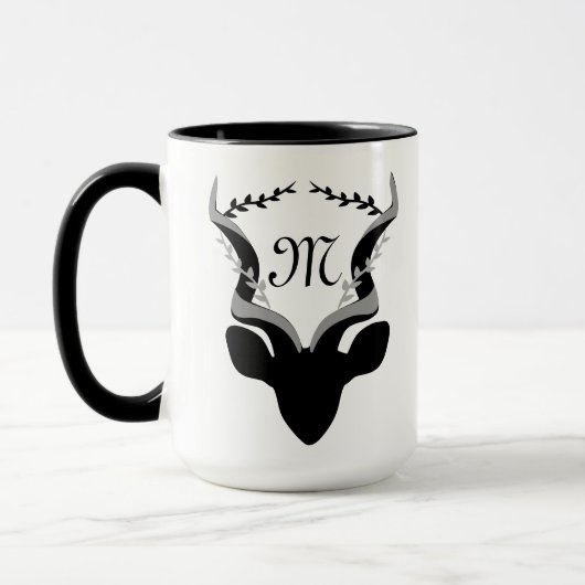 Mug Silhouette Antelope foncé avec Monogramme Customis (Gauche)