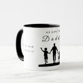 Mug Silhouette artistique personnalisée « On t'aime Pa (Devant gauche)
