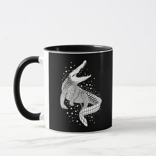 Mug Silhouette blanche d'animal - Crocodile (Gauche)