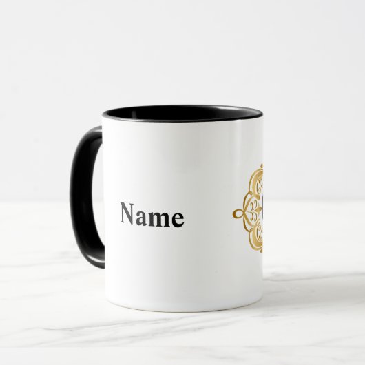 Mug Silhouette blanche de peintre sur la boue d'échell (Devant gauche)