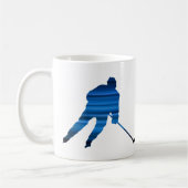 Mug Silhouette bleue du joueur de hockey sur glace (Gauche)
