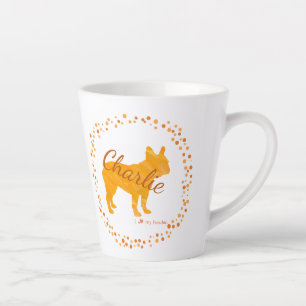 Mug silhouette bouledogue français orange pastel p