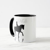 Mug Silhouette Cheval Dressage avec Réflexion (Devant gauche)