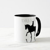 Mug Silhouette Cheval Dressage avec Réflexion (Devant droit)