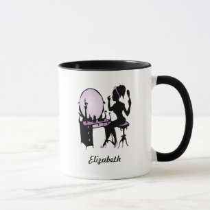 Mug Silhouette chic de Fashionista de pourpre et de
