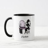 Mug Silhouette chic de Fashionista de pourpre et de (Gauche)