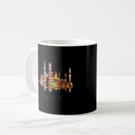 Mug Silhouette colorée de Gênes (Devant gauche)