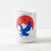 Mug Silhouette d'aigle bleu avec Porte - clé de lune r (Centre)